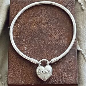 Pandora Sterling Silver Bracelet with Heart Charm